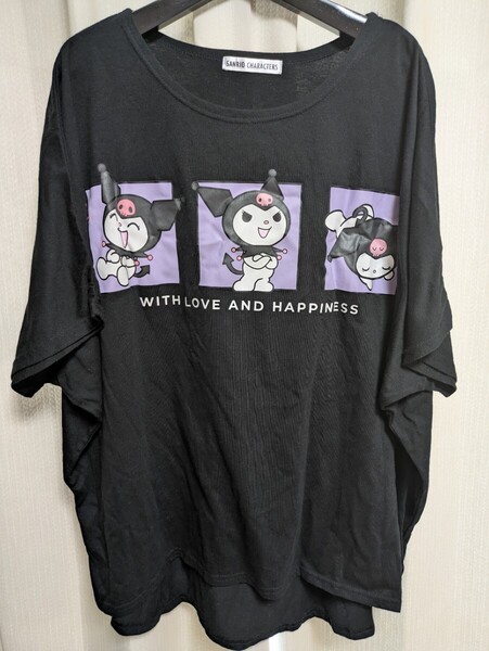 クロミ クロミちゃん 半袖 3L サンリオ 半袖Tシャツ Tシャツ 黒 ブラック レディース カットソー