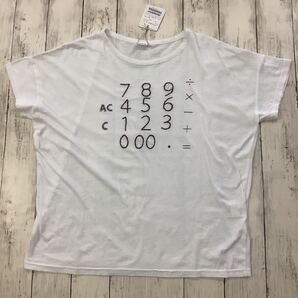 訳あり ホワイト Tシャツ 数字刺繍 半袖 パーリッシィ 計算機デザイン フリーサイズ