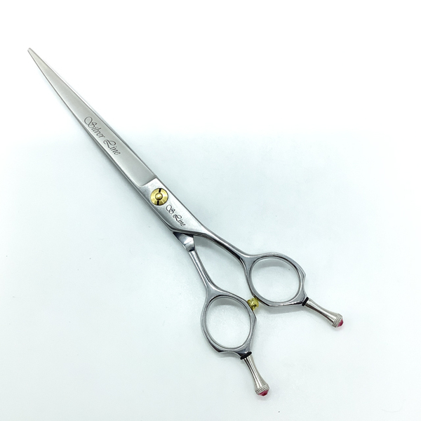 【シルバーラインSilverLine】 ギザ刃カーブ トリミングシザー メガネ 右利き トリマー ペット 7インチ 中古 sc2297