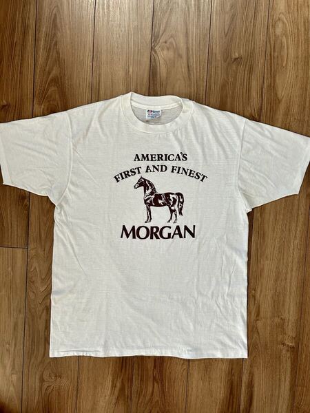 80s USA製 ヘインズ ヴィンテージTシャツ シングルステッチ サイズXL ホース