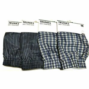 メンズシンプルトランクス4枚セット 定番チェック柄 Mサイズ