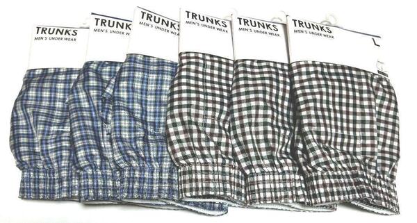 メンズシンプルトランクス6枚セット 定番チェック柄 Lサイズ