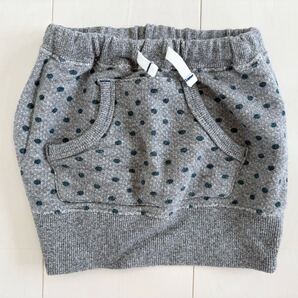 子供服 スカート 95cm グレー ネイビー 水玉