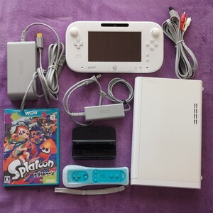 WiiU Nintendo Wii U 本体 ゲームパッド ホワイト スタンド ACアダプター AVケーブル Splatoonディスク Wiiリモコン バーチャルコンソール
