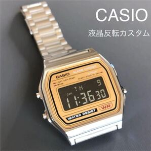 【新品/即決/送料込】カシオ チープカシオ デジタル 腕時計 黒 液晶反転 レトロ 調 ゴールド alba timex g-shock お好きな方にも