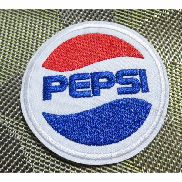 《白円PS青赤》白青赤PS 円形◆新品ペプシPepsi 刺繍ワッペン◆レース 自動車 バイカー バイク ロック 音楽◇■洋服・衣類・衣服DIY
