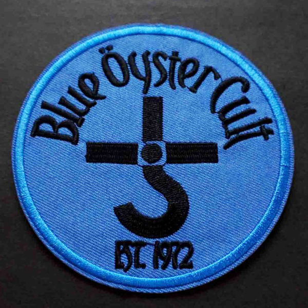 《青円BOC黒ロゴ》『Blue Oyster Cult』ブルー・オイスター・カルト ハードロック・バンド刺繍ワッペン■激渋■音楽■洋服・衣類・衣服DIY