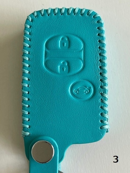 牛革ぴったり収まる プリウスα スマートキーケース プラド ミントグリーン色 3