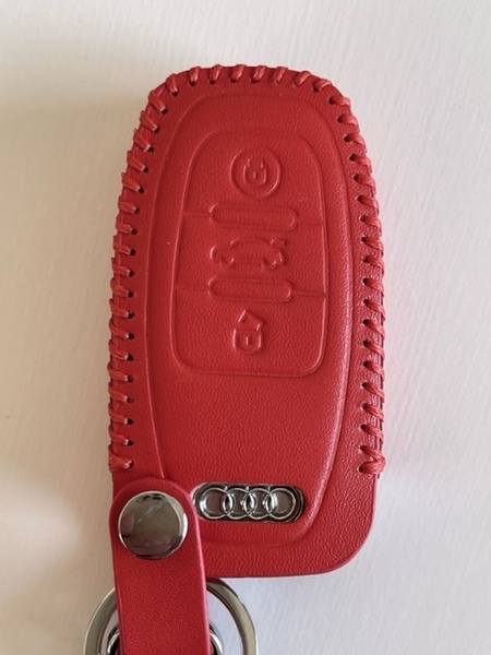 牛革 ぴったりフィット アウディ スマートキーケース A前期 オレンジ色 1