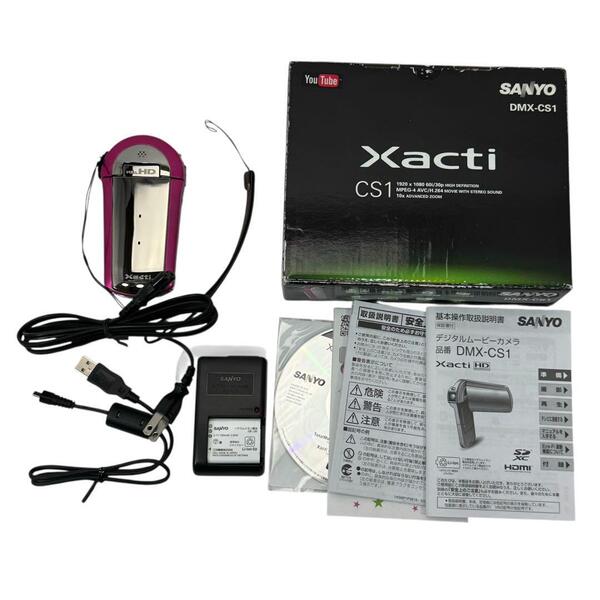 sanyo サンヨー xacti DMX-CS1 ビデオカメラ ピンク 美品【動作確認OK】
