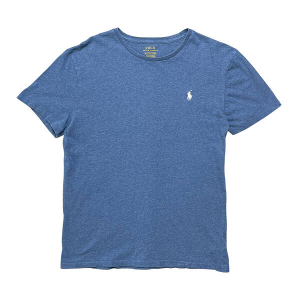 USA 古着 Polo Ralph Lauren ポロラルフローレン Tシャツ ロゴ 刺繍 ワンポイント ネイビー メンズS クルーネック BA4169