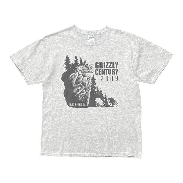 USA 古着 00S グリズリー センチュリー Tシャツ アニマル プリント グレー メンズL クルーネック クマ ヴィンテージ BA4205