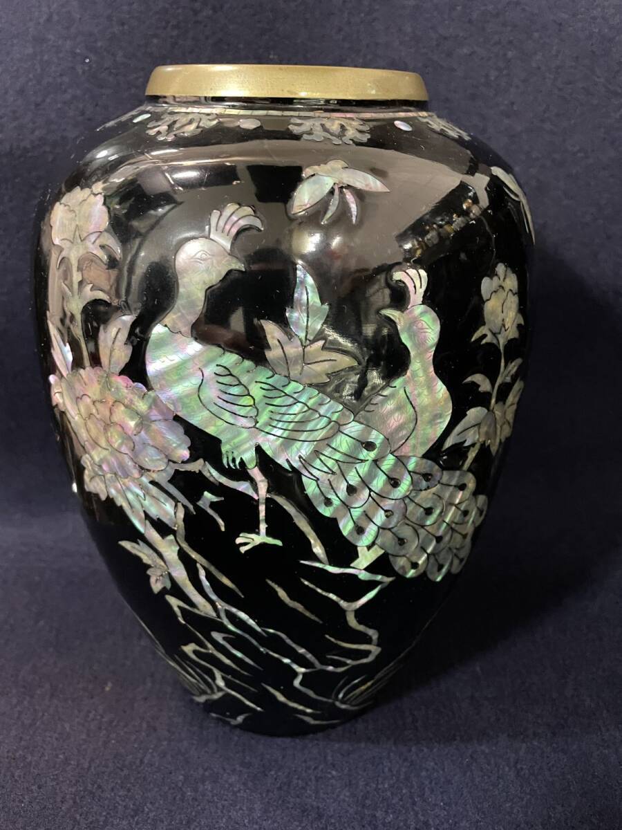 螺鈿細工 壺 花瓶 Yahoo!オークション -「螺鈿」(金属工芸) (工芸品)の落札相場