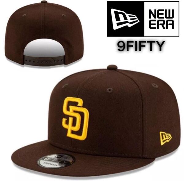 ニューエラ キャップ 帽子 9FIFTY パドレス ブラウン×イエロー フラットバイザー スナップバック メジャーリーグ NEWERA 9FIFTY CAP 新品