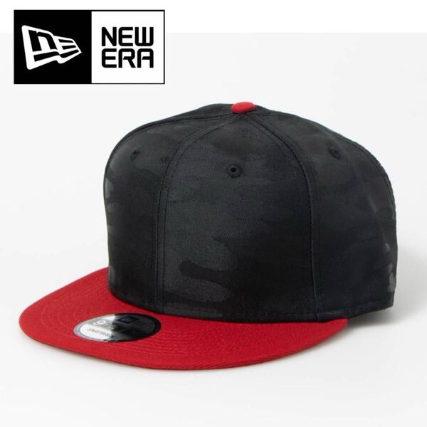 ニューエラ キャップ 帽子 9FIFTY 無地 NE407 ブラックレッドカモ フラットバイザー スナップバック 男女 NEWERA 9FIFTY CAP 新品
