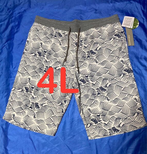 和柄 波 ハーフパンツ ショートパンツ メンズ大きいサイズ 4L