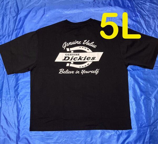 Dickies ブラック 半袖Tシャツ メンズ大きいサイズ 5L