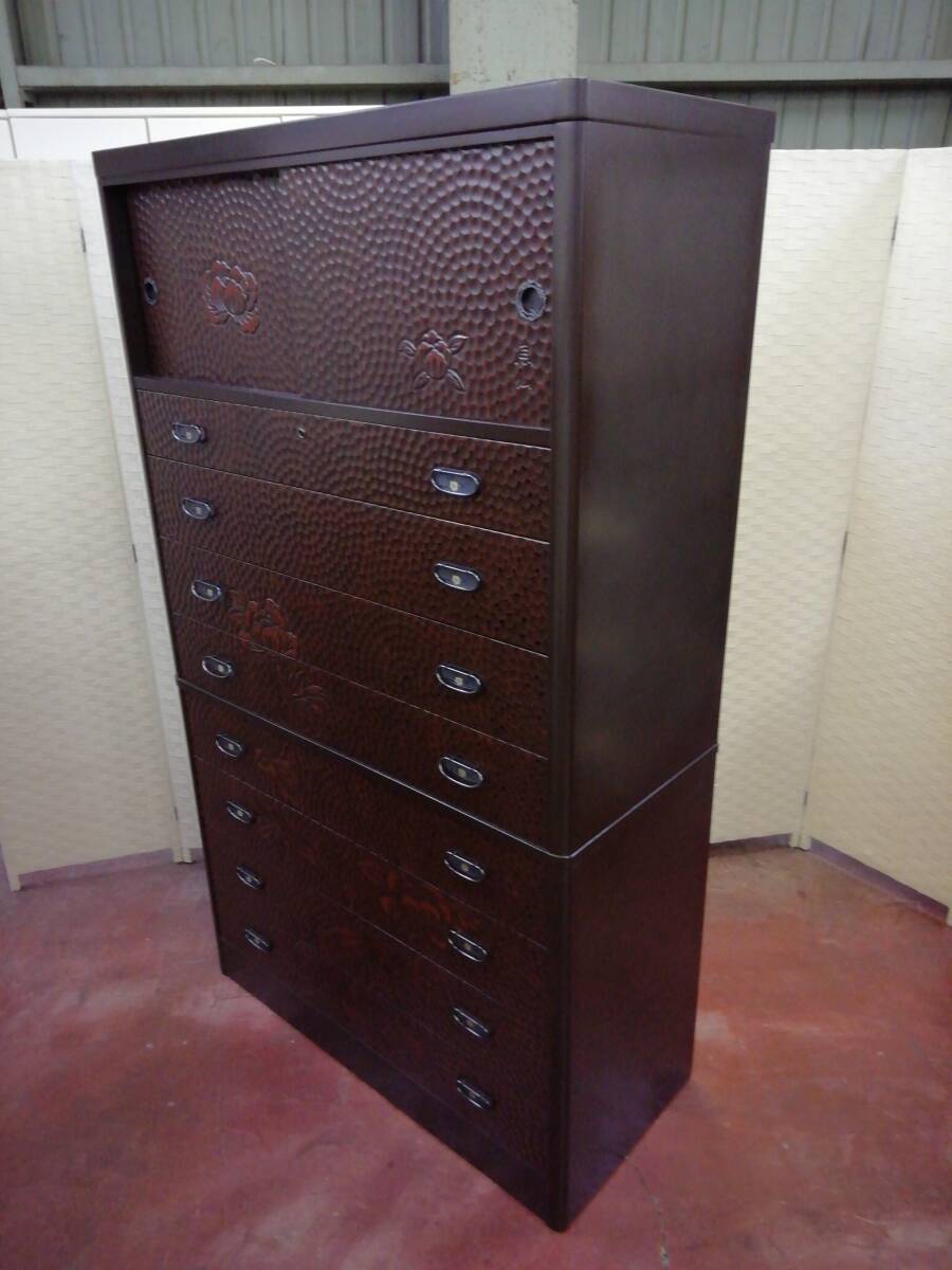 鎌倉彫り　佐藤恵仙作品　桐タンス　着物保管 鎌倉彫り 佐藤恵仙作品 桐タンス 着物保管