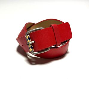 w73㎝〜w83㎝ ポールスミス 赤 ベルト レディース 本革 レザーベルト レッド