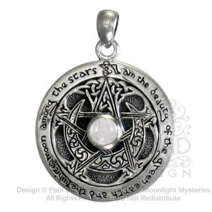 MM: Moon Pentacle Pendant Moon Stone