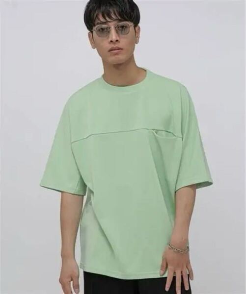 NANOuniverse ナノユニバース ペパーミントグリーン 五分袖カットソー 半袖Tシャツ ビッグサイズ オーバーサイズ ドルマンビッグTシャツ