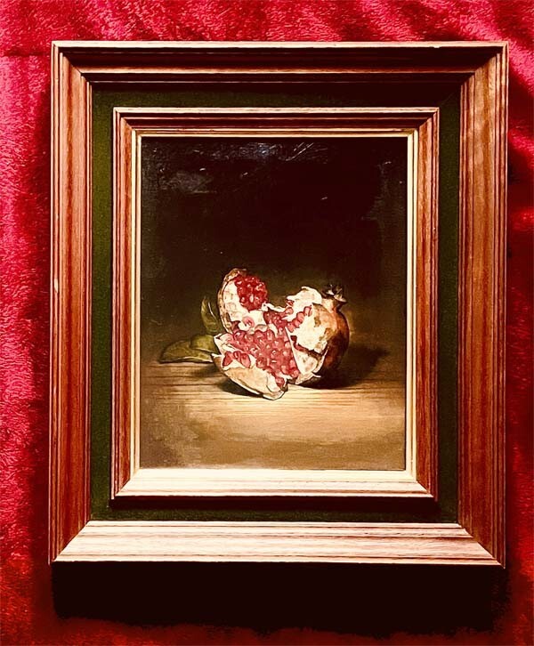 はなとざくろの静物画 油彩画 はなとざくろの静物画 油彩画 はなとざくろの静物画 油彩画