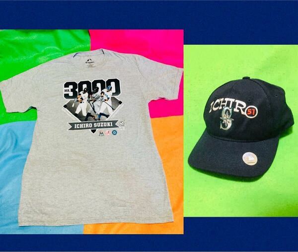 レア/イチロー/3000安打記念Tシャツ(M)/キャップ/WBC/野球殿堂/MLB/大谷翔平/永久欠番/#51/大谷翔平/山本由伸/オリックスブルーウェーブ