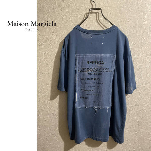 ◯ イタリア製 Maison Martin Margiela 10 REPLICA ブリーチ カットソー / メゾン マルタン マルジェラ Tシャツ 青 44 Mens #Sirchive