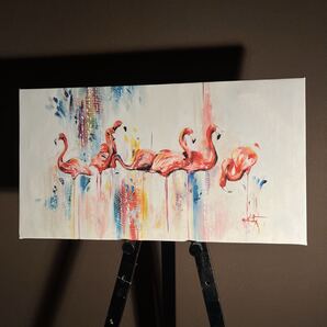 キャンバスプリントアート フラミンゴ 絵画 インテリア