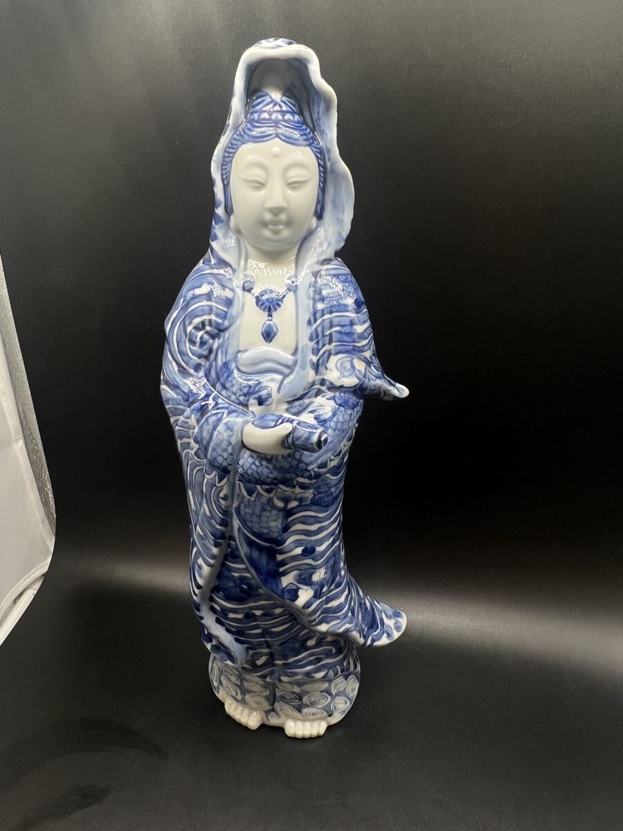 九谷焼 巻物染付観音菩薩 染付白衣観音 九谷焼 巻物染付観音菩薩 染付白衣観音 2025年最新】Yahoo