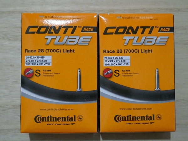 CONTINENTAL Race 28 Light コンチネンタル 700×20-25C 42mm 軽量 チューブ 2本セット