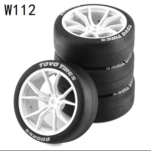 ●即決価格●送料無料●●ホワイト●● ゴムタイヤ ホイール TT02 TT01 サクラ D3 D4 D5 ドリパケ YD-2 等 ラジコン