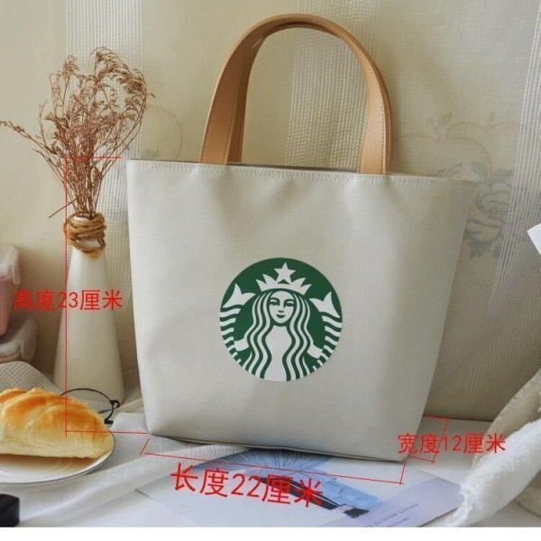 【スターバックス】スタバ トートバック ハンドバッグ小物入れ お弁当バッグ 海外限定 ホワイト