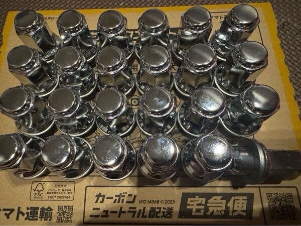 ☆新車外し☆ 納車外し トヨタ 純正 アルミホイール用 平座 ナット ロングタイプ 24ヶ M12×P1.5 ランクル プラド 120 150 ハイラックス