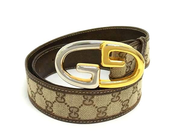 あ*い様 GUCCI グッチ GG ゴールド金具レザー ベルト ヴィンテージ 7 Yahoo!オークション -「オールドグッチ ベルト」の落札相場