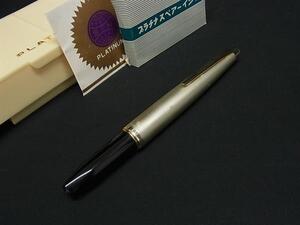 ■美品■ PLATINUM プラチナ ペン先 14K 14金 万年筆 筆記用具 文房具 ステーショナリー シャンパンゴールド系×ブラック系 DI2696