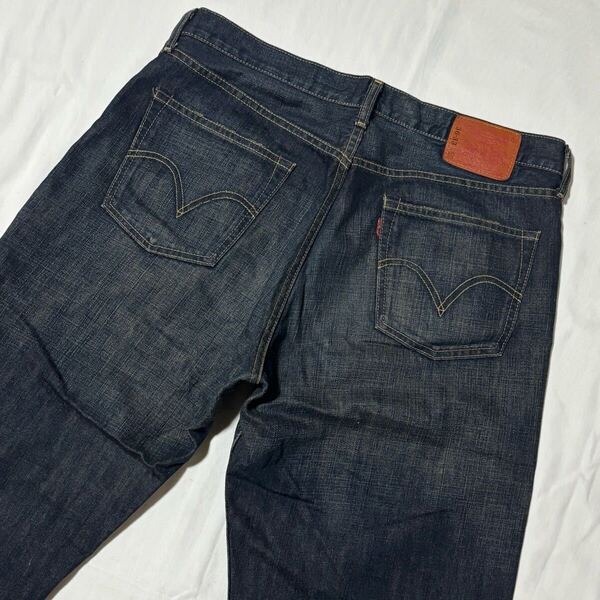大きいサイズ☆日本製☆LEVI'S☆リーバイス☆ルーズストレート☆ユーズド加工☆ダメージ加工☆濃紺デニムパンツ☆503☆36☆ウエスト94cm