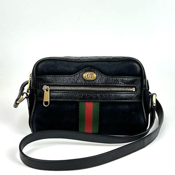 美品■GUCCI グッチ オフィディア ショルダーバッグ GG マーモント クロスボディ ブラック レザー マーモント シェリーライン 517350