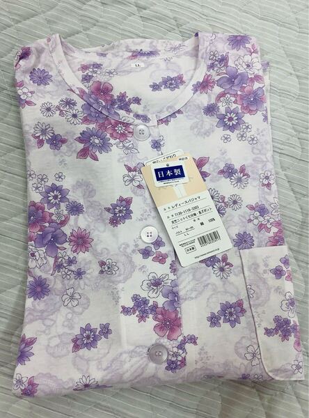 送料無料!新品!LLサイズ七分袖パジャマ天竺ニット上質綿100%日本製メーカー品