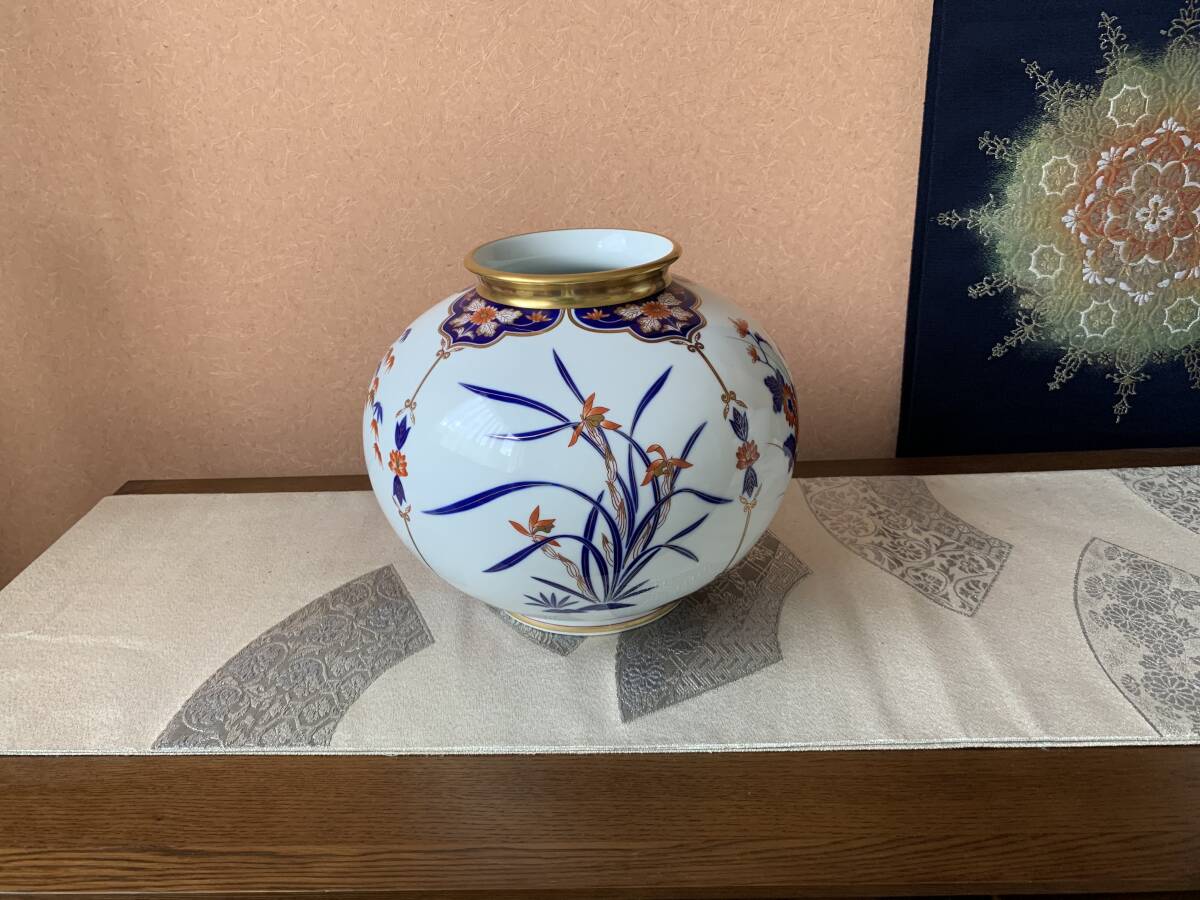 【未使用品】香蘭社 有田焼 花瓶 花器 壺 共箱付 Yahoo!オークション -「香蘭社 花瓶」(伊万里、有田) (日本の