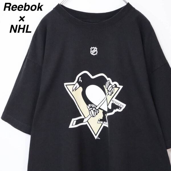 【NHLチーム】リーボック Tシャツ ペンギンズ XLサイズ 黒 アイスホッケー