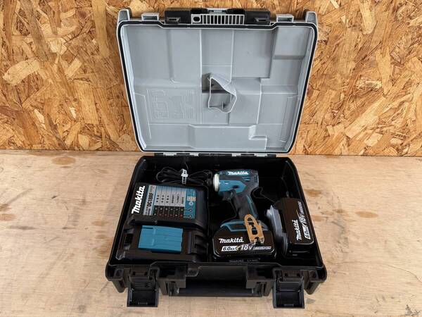 ☆美品☆マキタ インパクトドライバTD172(18V)青 トルク180Nm 6.0Ahバッテリ2本・充電器付 TD172DRGX☆