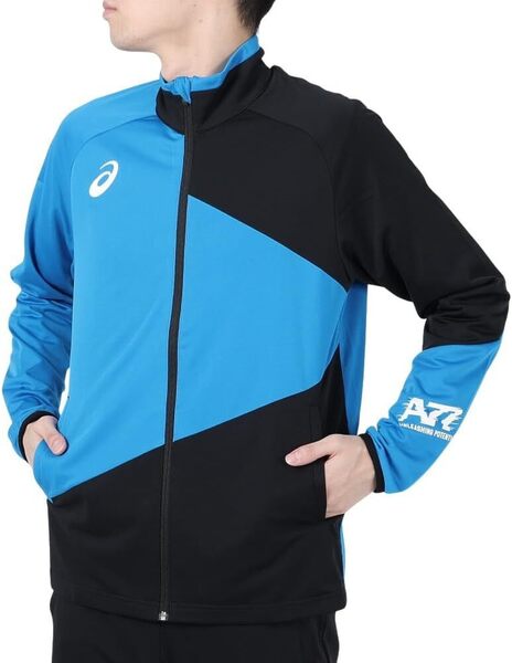 展示品未使用送料無料 アシックス ASICS A77 ニットジャケット Sサイズ ブルー