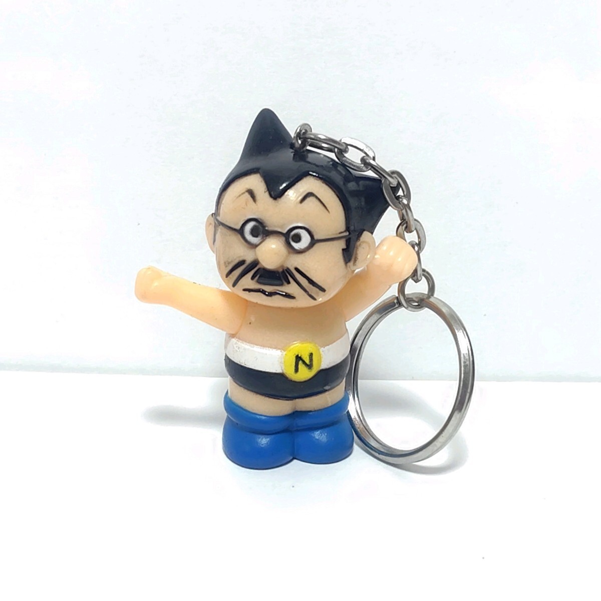 レトロ　波平アトム　キーホルダー　フィギュア　ソフビ　パチ ブルー