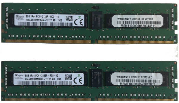 SK hynix PC4-17000 16GB (8GB x 2枚) ECC付きワークステーション・サーバー用
