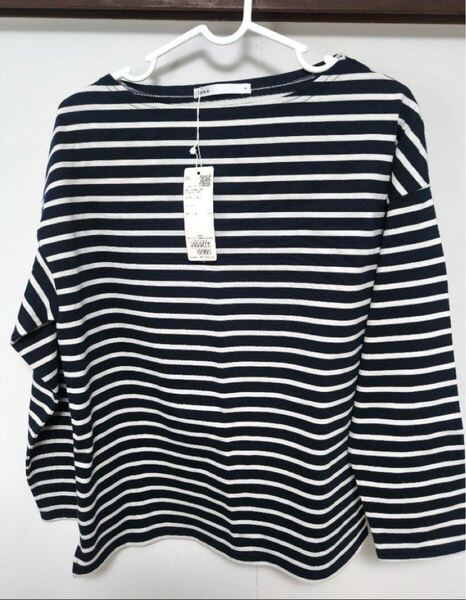ikka ボーダー ロンT ロングTシャツ カットソー 長袖 M