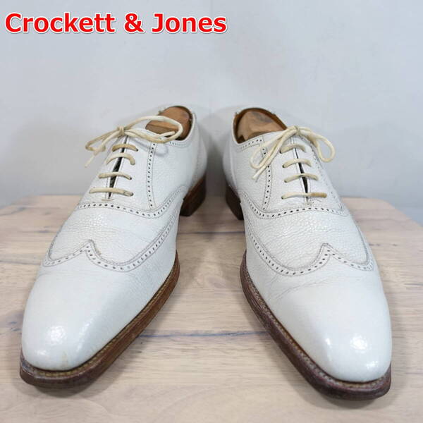 【定番】クロケットアンドジョーンズ フルブローグシューズ DRUMMOND Crockett&Jones UK8.5E(JP27.0相当) 白