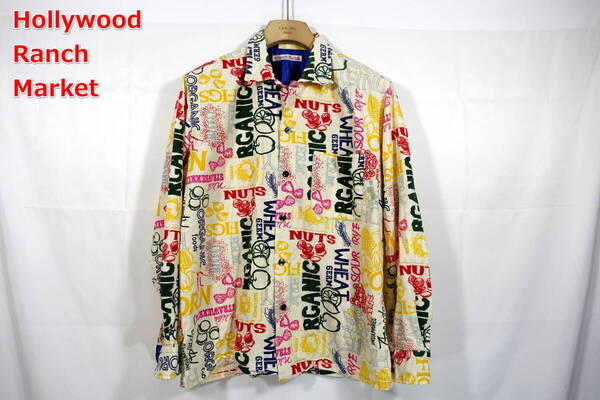 【古着】ハリウッドランチマーケット 総柄プリント ネルシャツ ハリラン HRM HOLLYWOOD RANCH MARKET サイズ2(M)
