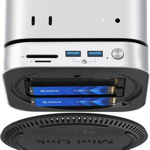 ORICO MiniLink Mac mini M4対応ドッキングステーション USBハブ USB4 40Gbps超高速データ転送 7-IN-1