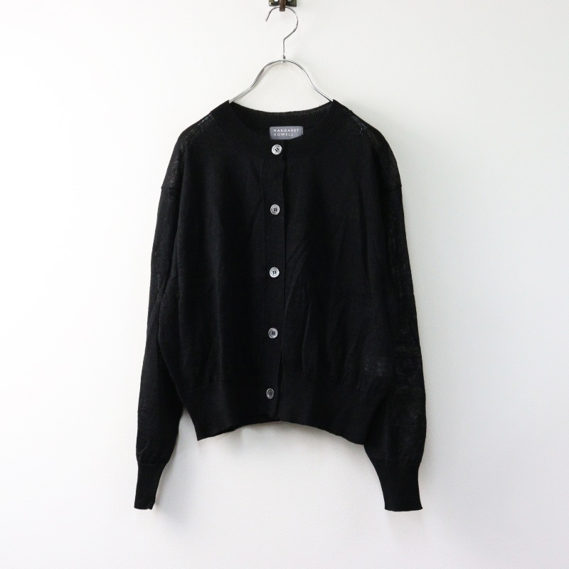 美品✨ マーガレットハウエル ウールカーディガン ブラック Ⅱ Yahoo!オークション -「マーガレットハウエル ニット